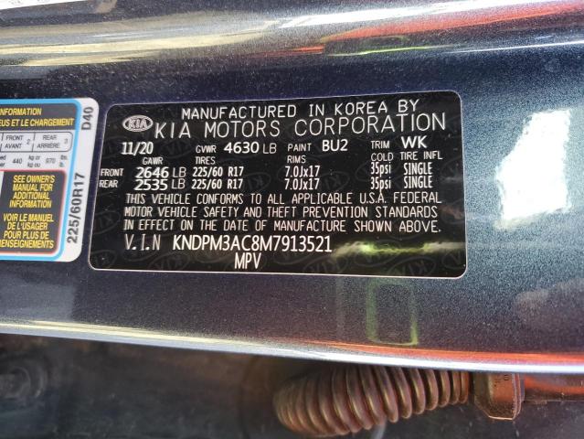 2021 Kia Sportage მანქანა იყიდება აუქციონზე, vin: KNDPM3AC8M7913521, აუქციონის ნომერი: 90834765
