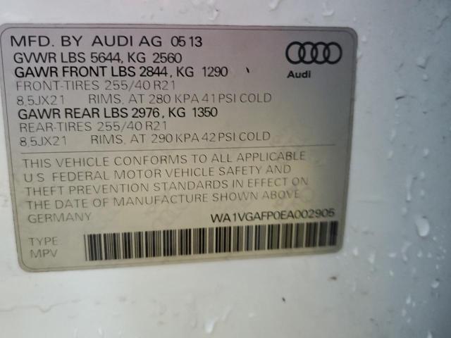 Продажа на аукционе авто 2014 Audi Sq5 Presti, vin: WA1VGAFP0EA002905, номер лота: 90393195
