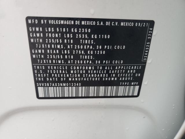 Aukcja sprzedaży 2022 Volkswagen Tiguan, vin: 3VV3B7AX3NM012340, numer aukcji: 90463105