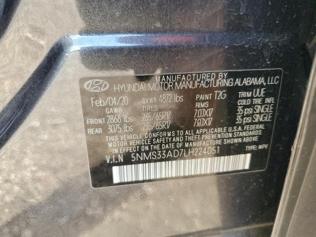 Aukcja sprzedaży 2020 Hyundai Santa Fe S, vin: 5NMS33AD7LH224051, numer aukcji: 89575765