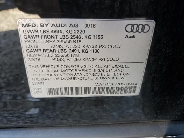 Продажа на аукционе авто 2017 Audi Q3, vin: WA1ECCFS7HR005804, номер лота: 90716775