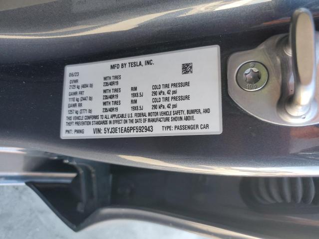 Продажа на аукционе авто 2023 Tesla Model 3, vin: 5YJ3E1EA6PF592943, номер лота: 90947905