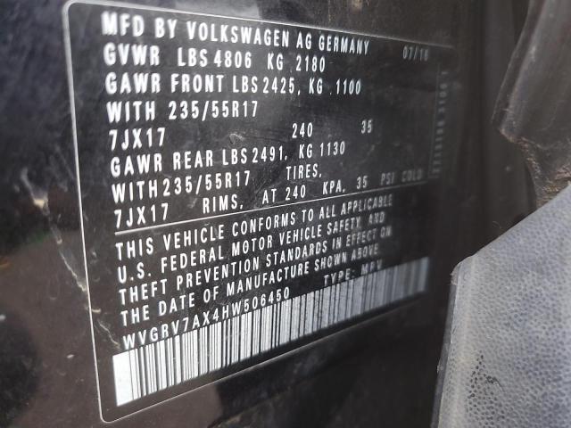 Продажа на аукционе авто 2017 Volkswagen Tiguan Wol, vin: WVGRV7AX4HW506450, номер лота: 98814185
