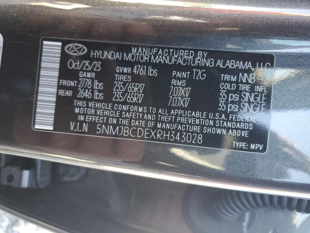 2024 Hyundai Tucson Sel მანქანა იყიდება აუქციონზე, vin: 5NMJBCDEXRH343028, აუქციონის ნომერი: 89707015