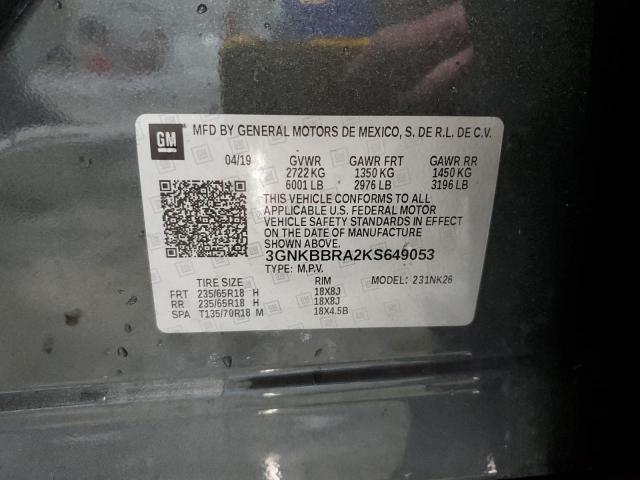 Aukcja sprzedaży 2019 Chevrolet Blazer, vin: 3GNKBBRA2KS649053, numer aukcji: 84802635