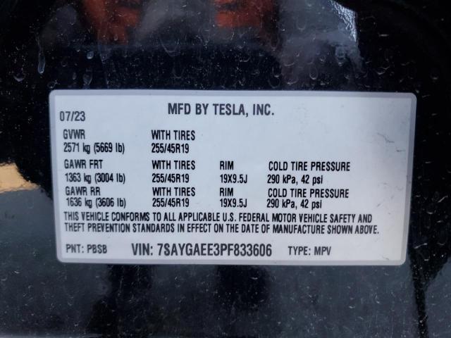 Auction sale of the 2023 Tesla Model Y, vin: 7SAYGAEE3PF833606, lot number: 87250475
