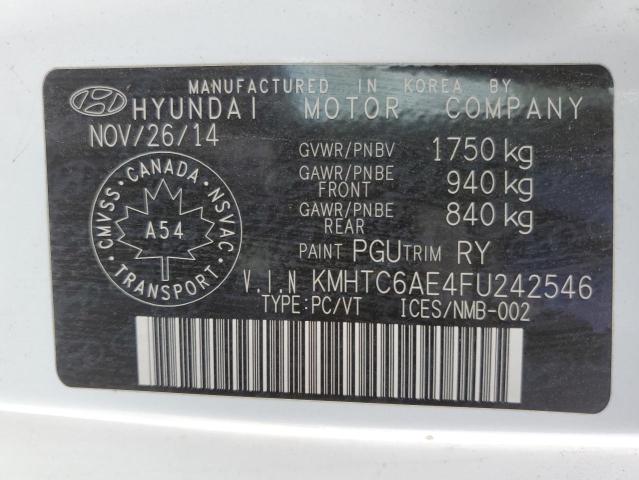 85597295 :رقم المزاد ، KMHTC6AE4FU242546 vin ، 2015 Hyundai Veloster T مزاد بيع