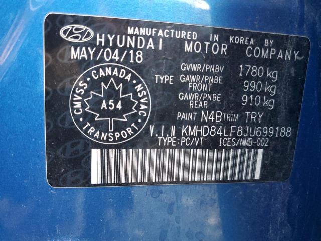 84196485 :رقم المزاد ، KMHD84LF8JU699188 vin ، 2018 Hyundai Elantra مزاد بيع