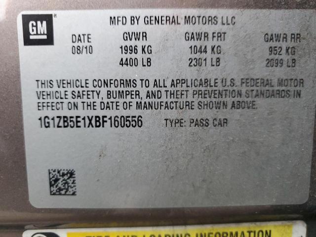 2011 Chevrolet Malibu მანქანა იყიდება აუქციონზე, vin: 1G1ZB5E1XBF160556, აუქციონის ნომერი: 90526775