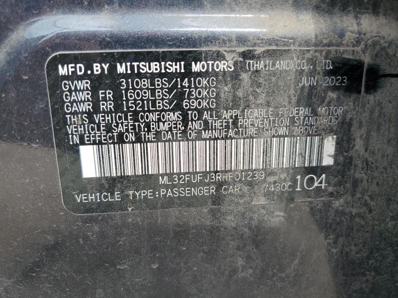 Продаж на аукціоні авто 2024 Mitsubishi Mirage, vin: ML32FUFJ3RHF01239, номер лоту: 86856055