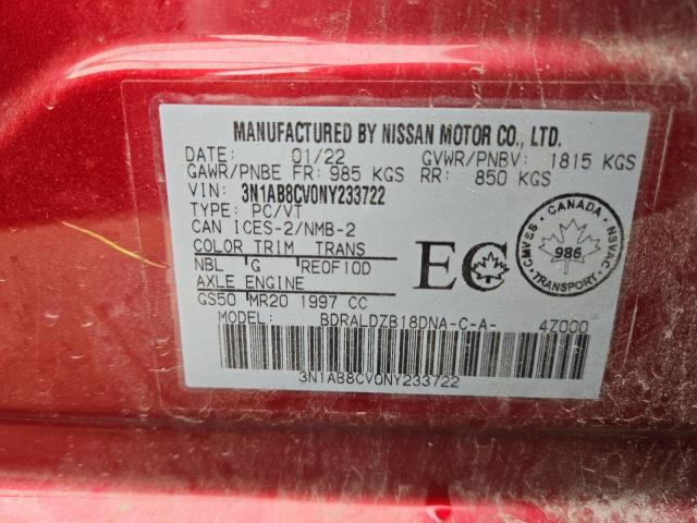 Продажа на аукционе авто 2022 Nissan Sentra Sv, vin: 3N1AB8CV0NY233722, номер лота: 85818305