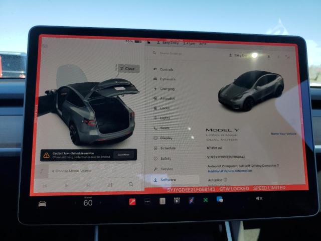 Aukcja sprzedaży 2020 Tesla Model Y, vin: 5YJYGDEE2LF058143, numer aukcji: 90369295