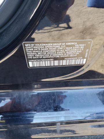86136015 :رقم المزاد ، 1VWAA7A37MC006480 vin ، 2021 Volkswagen Passat مزاد بيع