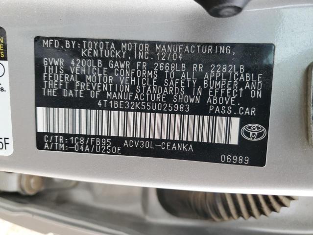 2005 Toyota Camry მანქანა იყიდება აუქციონზე, vin: 4T1BE32K55U025983, აუქციონის ნომერი: 87470835