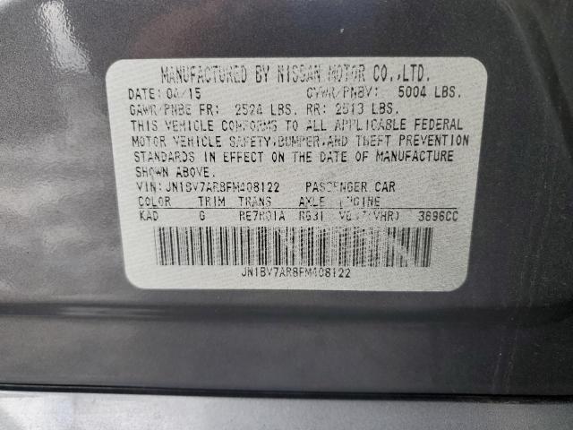 Aukcja sprzedaży 2015 Infiniti Q50 Base, vin: JN1BV7AR8FM408122, numer aukcji: 85892125