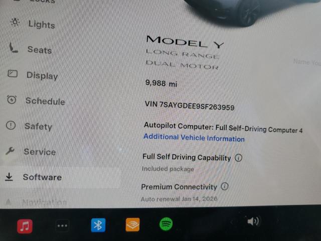 Aukcja sprzedaży 2025 Tesla Model Y, vin: 7SAYGDEE9SF263959, numer aukcji: 85722855