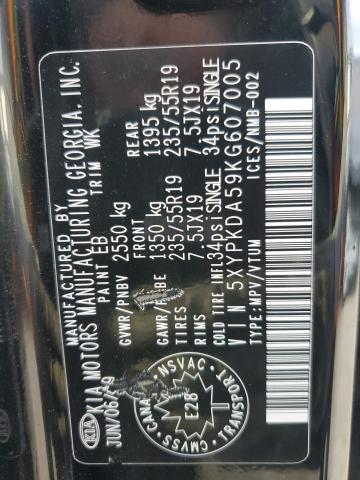 85267585 :رقم المزاد ، 5XYPKDA59KG607005 vin ، 2019 Kia Sorento مزاد بيع