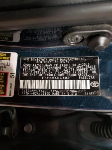 86990825 :رقم المزاد ، 4T1B11HKXJU574063 vin ، 2018 Toyota Camry مزاد بيع