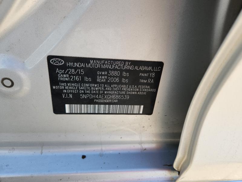 Продаж на аукціоні авто 2016 Hyundai Elantra, vin: 5NPDH4AEXGH686539, номер лоту: 87466315