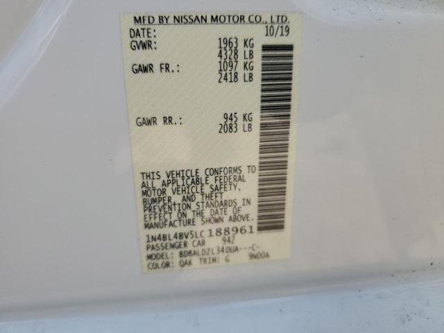 Продажа на аукционе авто 2020 Nissan Altima, vin: 1N4BL4BV5LC188961, номер лота: 85345235