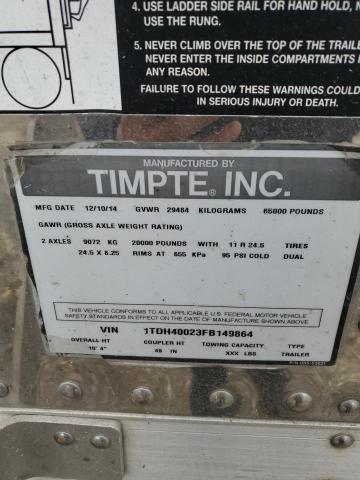 Продажа на аукционе авто 2015 Timpte Super Hopper, vin: 1TDH40023FB149864, номер лота: 86057415