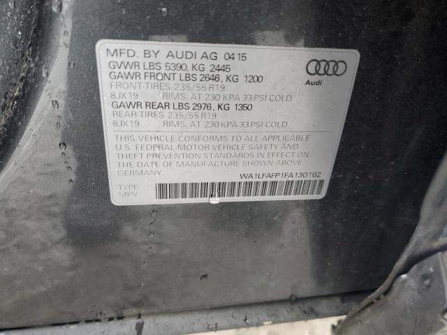 2015 Audi Q5 მანქანა იყიდება აუქციონზე, vin: WA1LFAFP1FA130162, აუქციონის ნომერი: 82749165