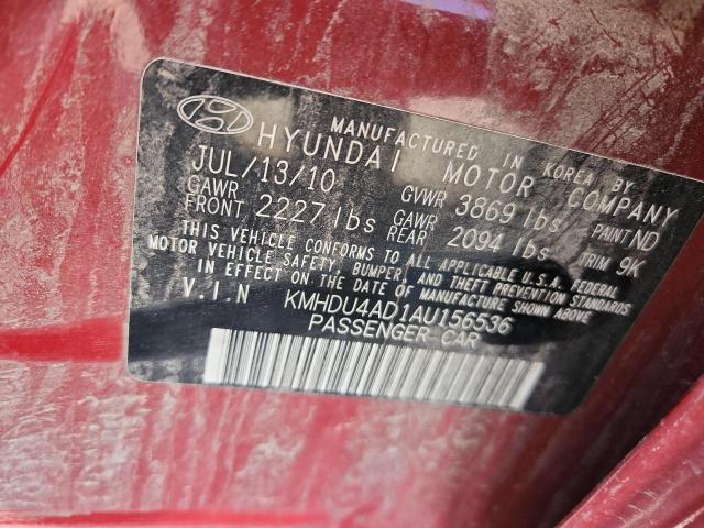 Aukcja sprzedaży 2010 Hyundai Elantra, vin: KMHDU4AD1AU156536, numer aukcji: 84797485