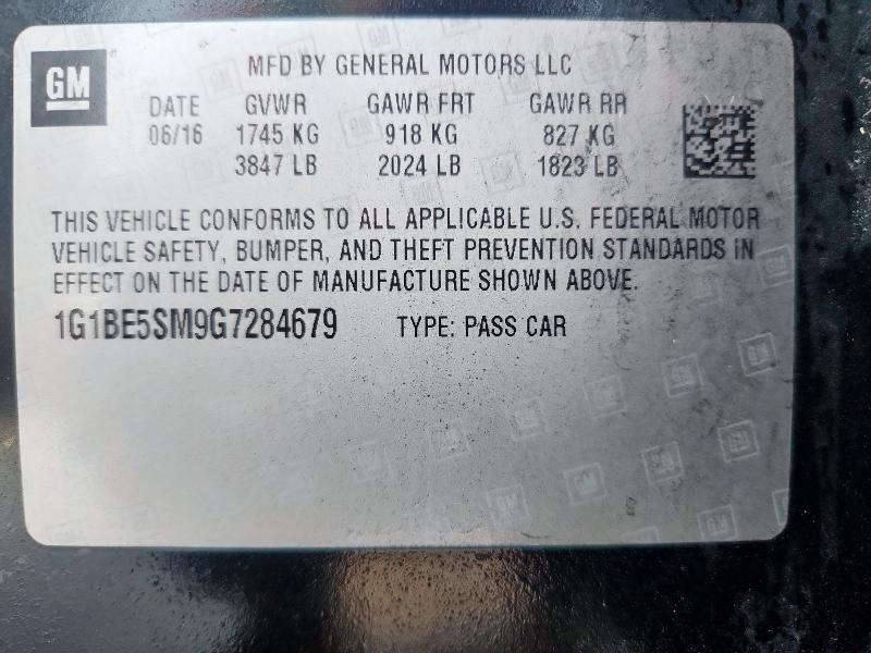 Продаж на аукціоні авто 2016 Chevrolet Cruze, vin: 1G1BE5SM9G7284679, номер лоту: 85169885