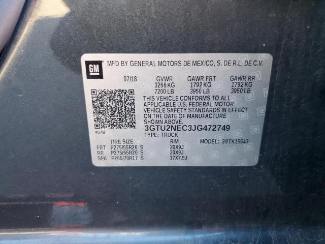 Aukcja sprzedaży 2018 Gmc Sierra, vin: 3GTU2NEC3JG472749, numer aukcji: 89815055