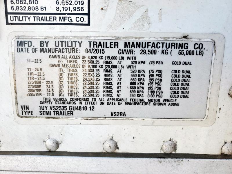 85672145 :رقم المزاد ، 1UYVS2535GU481012 vin ، 2016 Utility Vs2ra مزاد بيع
