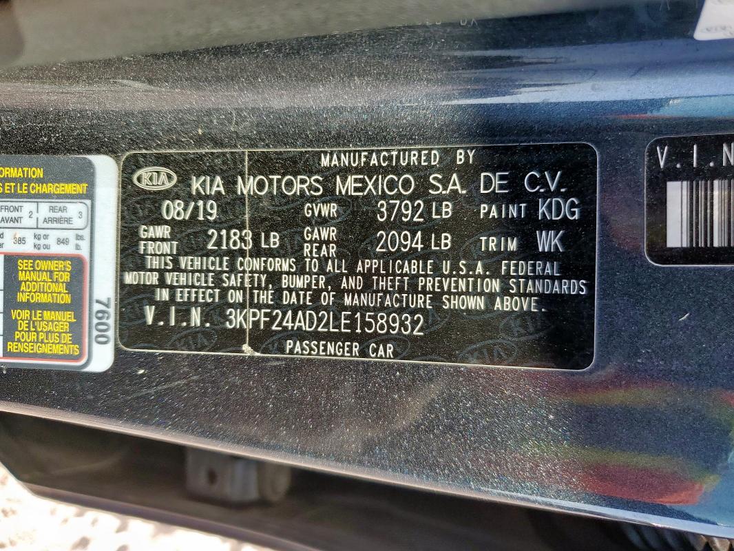 Продажа на аукционе авто 2020 Kia Forte, vin: 3KPF24AD2LE158932, номер лота: 85507815