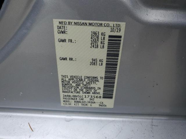 Aukcja sprzedaży 2020 Nissan Altima, vin: 1N4BL4BV5LC173568, numer aukcji: 85901155