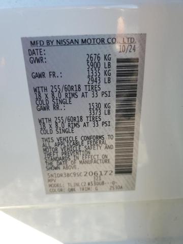 Продажа на аукционе авто 2025 Nissan Pathfinder, vin: 5N1DR3BC9SC206172, номер лота: 86804165