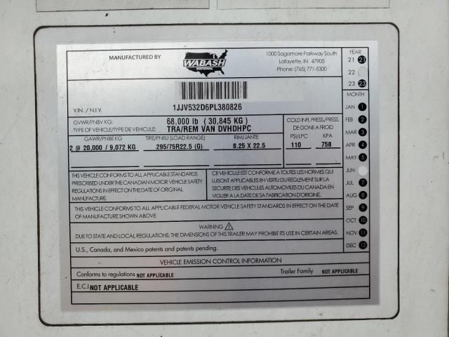 Aukcja sprzedaży 2023 Wabash 45'trailer, vin: 1JJV532D6PL380826, numer aukcji: 86072855