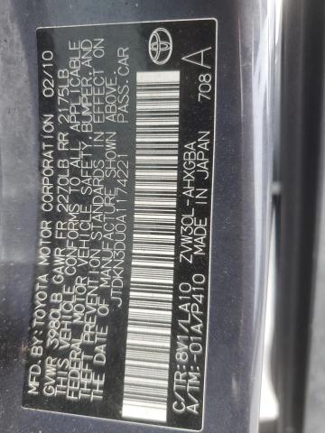 Aukcja sprzedaży 2010 Toyota Prius, vin: JTDKN3DU0A1174221, numer aukcji: 86074225