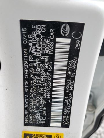 2016 Lexus Es მანქანა იყიდება აუქციონზე, vin: JTHBK1GG2G2211645, აუქციონის ნომერი: 89847035