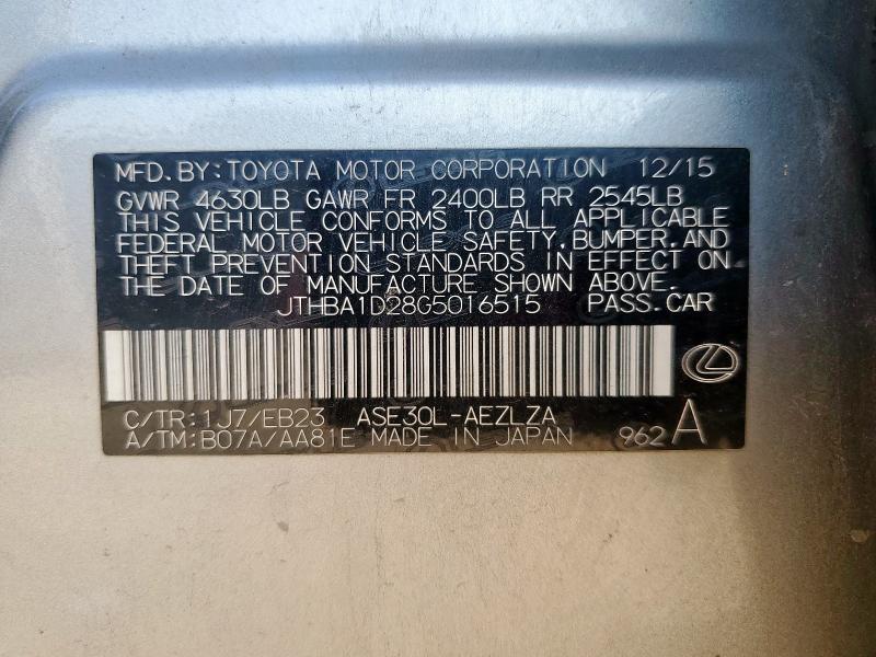 Aukcja sprzedaży 2016 Lexus Is, vin: JTHBA1D28G5016515, numer aukcji: 82338645