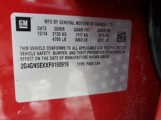 82515555 :رقم المزاد ، 2G4GN5EXXF9190919 vin ، 2015 Buick Regal مزاد بيع