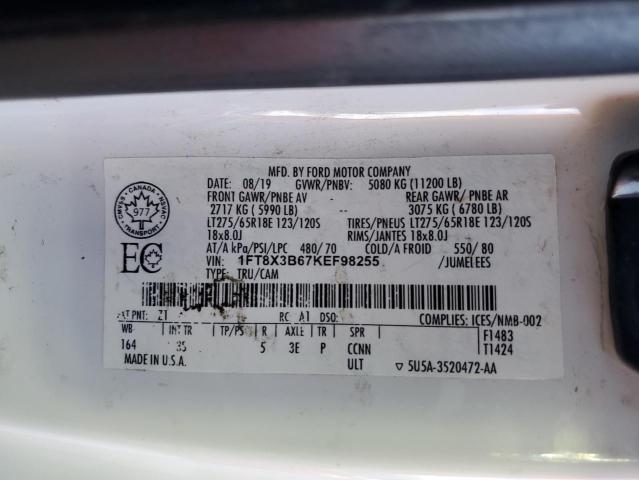 85350915 :رقم المزاد ، 1FT8X3B67KEF98255 vin ، 2019 Ford F350 Sd Xl Supe Ford F350 Sd Xl Supe مزاد بيع