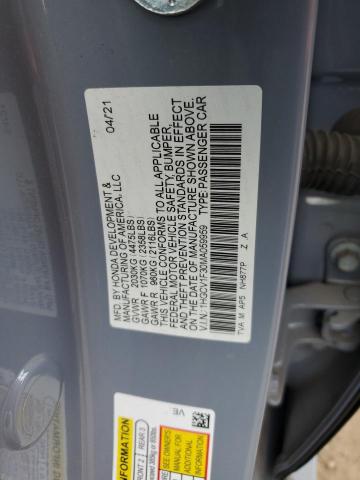 82197325 :رقم المزاد ، 1HGCV1F30MA059959 vin ، 2021 Honda Accord Spo مزاد بيع