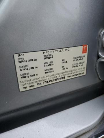 2017 Tesla Model S მანქანა იყიდება აუქციონზე, vin: 5YJSA1E13HF210926, აუქციონის ნომერი: 86673565