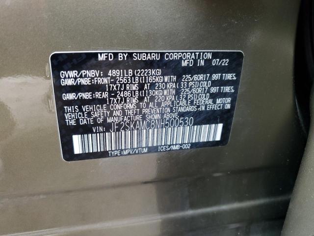 Aukcja sprzedaży 2022 Subaru Forester, vin: JF2SKAMC8NH500530, numer aukcji: 81894765