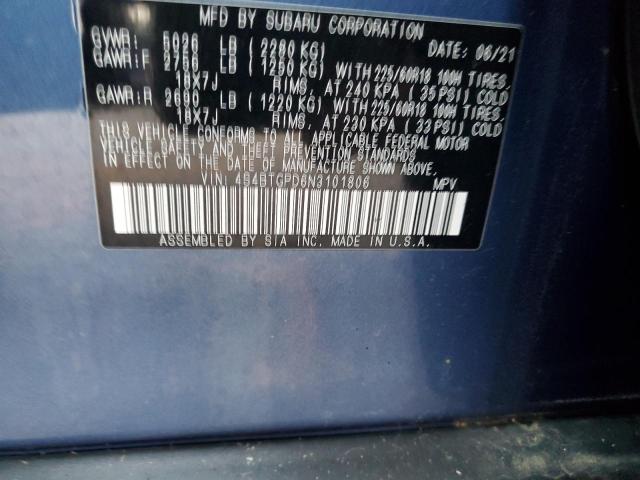 Продажа на аукционе авто 2022 Subaru Outback, vin: 4S4BTGPD6N3101806, номер лота: 89489885