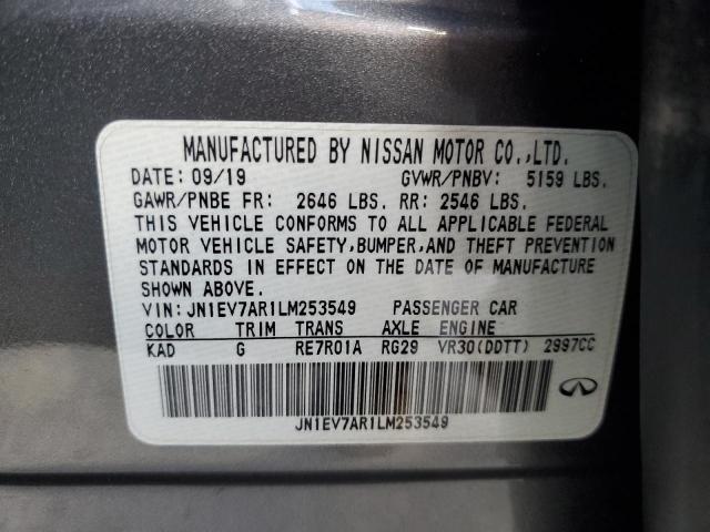 Продаж на аукціоні авто 2020 Infiniti Q50 Pure, vin: JN1EV7AR1LM253549, номер лоту: 81855475