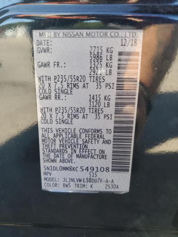 Продаж на аукціоні авто 2019 Infiniti Qx60 Luxe, vin: 5N1DL0MM8KC549108, номер лоту: 84597425
