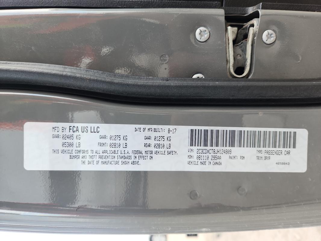 Продаж на аукціоні авто 2018 Dodge Charger, vin: 2C3CDXCT8JH124809, номер лоту: 87035795