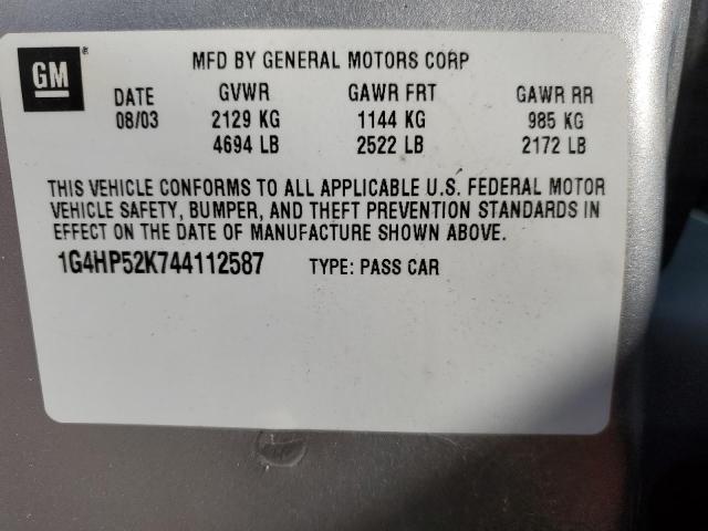 90101495 :رقم المزاد ، 1G4HP52K744112587 vin ، 2004 Buick Lesabre مزاد بيع