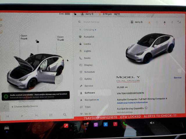 81238095 :رقم المزاد ، 7SAYGDEF0RF021676 vin ، 2024 Tesla Model Y مزاد بيع