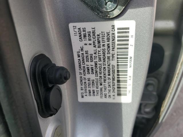 2013 Honda Civic მანქანა იყიდება აუქციონზე, vin: 2HGFB2F98DH500707, აუქციონის ნომერი: 84056805