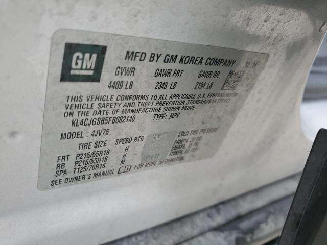 Продаж на аукціоні авто 2015 Buick Encore, vin: KL4CJGSB5FB082140, номер лоту: 90310765